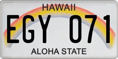 HI license plate EGY071