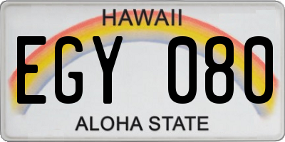 HI license plate EGY080
