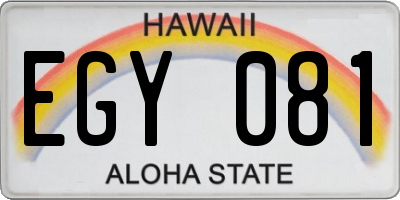HI license plate EGY081
