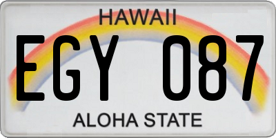 HI license plate EGY087