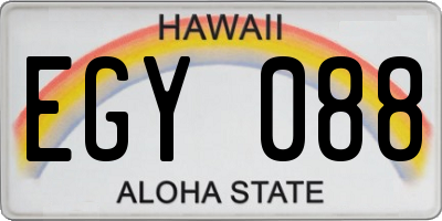 HI license plate EGY088