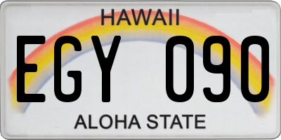 HI license plate EGY090