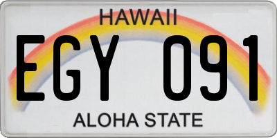 HI license plate EGY091
