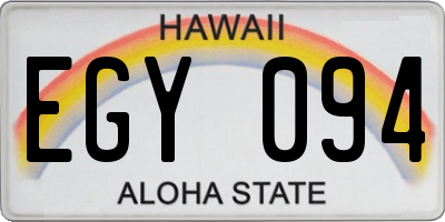 HI license plate EGY094