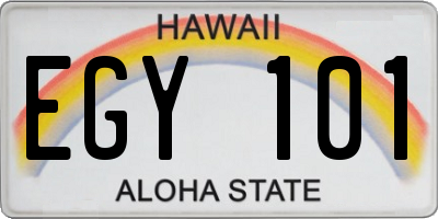 HI license plate EGY101