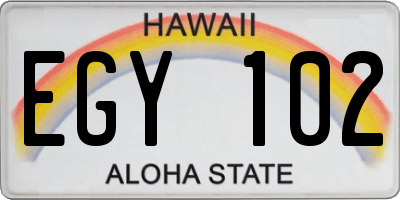 HI license plate EGY102