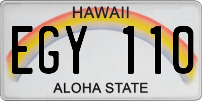 HI license plate EGY110