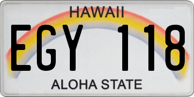 HI license plate EGY118