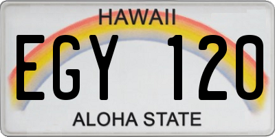 HI license plate EGY120