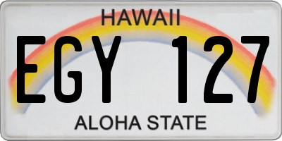 HI license plate EGY127