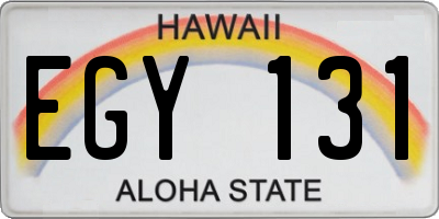 HI license plate EGY131