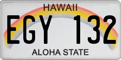 HI license plate EGY132
