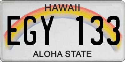 HI license plate EGY133