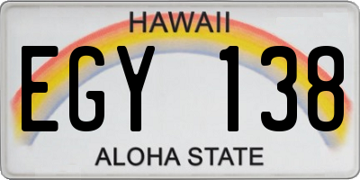 HI license plate EGY138