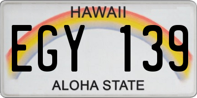 HI license plate EGY139