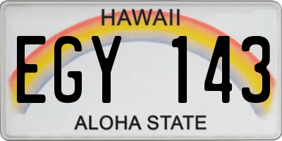 HI license plate EGY143