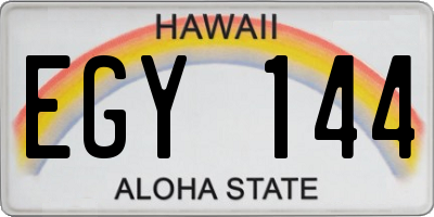 HI license plate EGY144