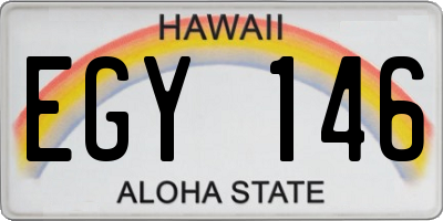 HI license plate EGY146