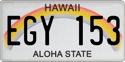 HI license plate EGY153