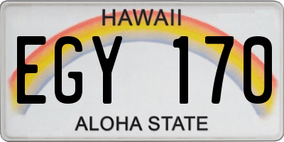 HI license plate EGY170