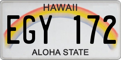 HI license plate EGY172