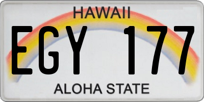 HI license plate EGY177