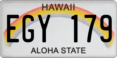 HI license plate EGY179
