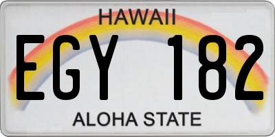 HI license plate EGY182