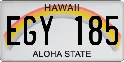 HI license plate EGY185