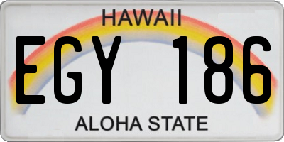 HI license plate EGY186