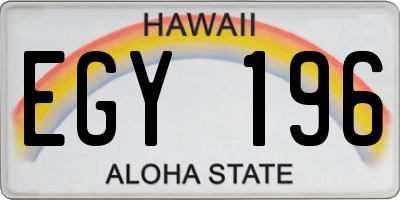 HI license plate EGY196