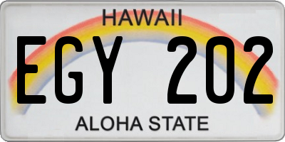 HI license plate EGY202