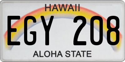 HI license plate EGY208