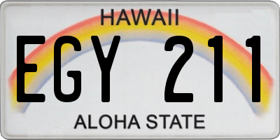 HI license plate EGY211