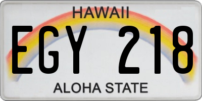 HI license plate EGY218