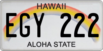 HI license plate EGY222