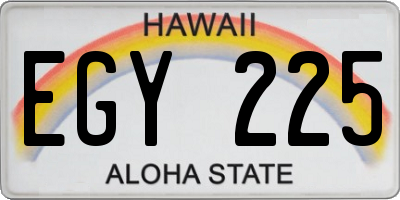 HI license plate EGY225