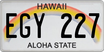 HI license plate EGY227