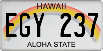 HI license plate EGY237