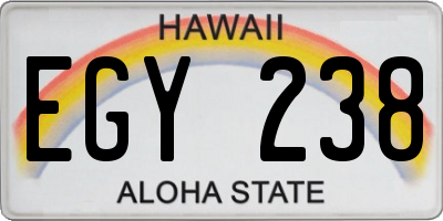 HI license plate EGY238