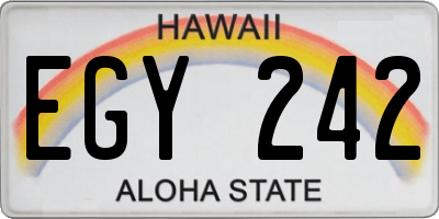 HI license plate EGY242