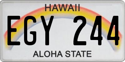 HI license plate EGY244