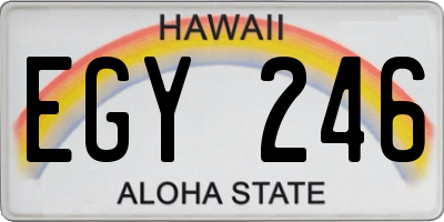 HI license plate EGY246