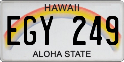 HI license plate EGY249