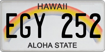 HI license plate EGY252