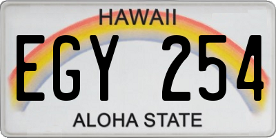 HI license plate EGY254