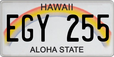 HI license plate EGY255