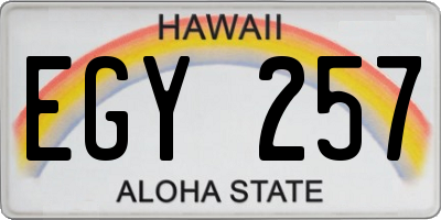 HI license plate EGY257