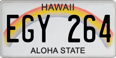 HI license plate EGY264