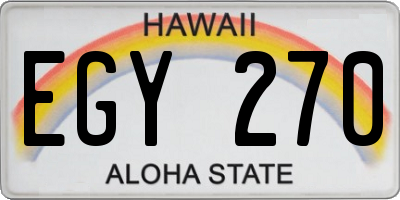 HI license plate EGY270